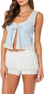 EDIKTED Shiloh Eyelet Trim Flyaway Tank Top