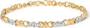 Haus of Brilliance 10k Yellow Gold 1/3 Cttw Diamond 3 Stone and X-Link Bracelet - 7.50" Inches