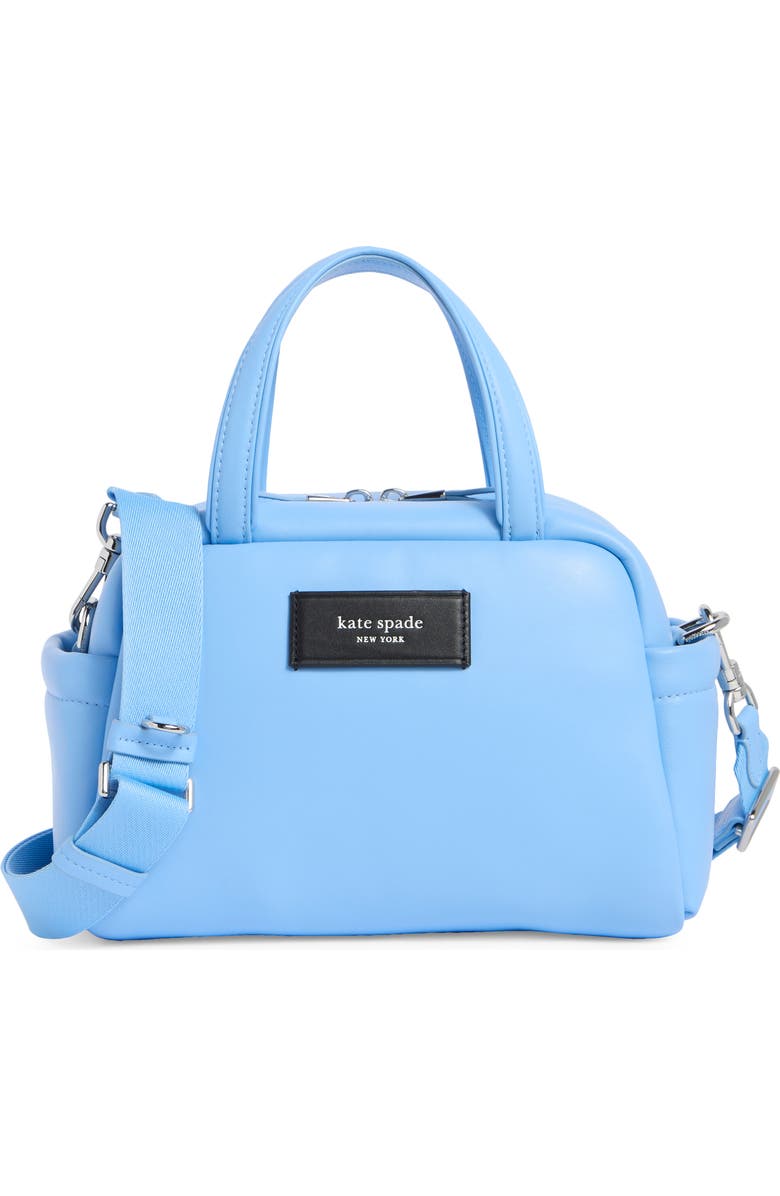 Kate Spade New York puffed leather satchel bag, Main, color, Astral Blue