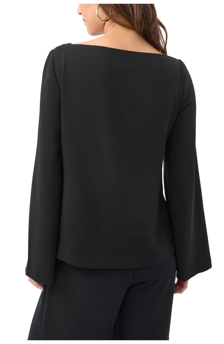Trina Turk Sarese Long Sleeve Boat Neck Top, Alternate, color, Black