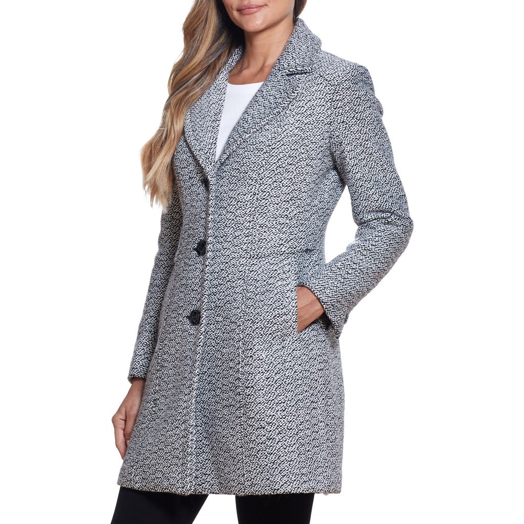 Gallery A-Line Coat in Black/white  product