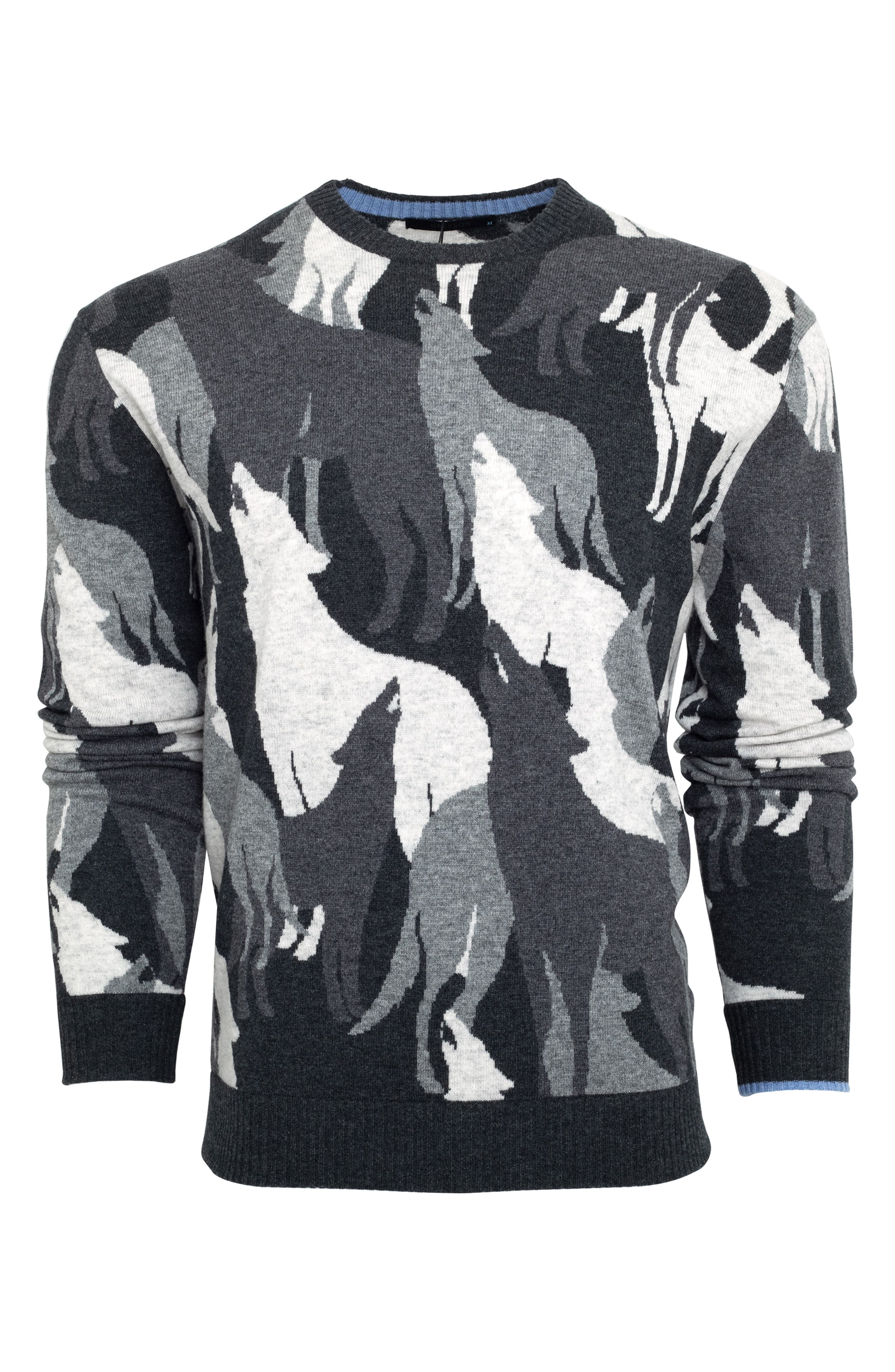 Greyson In the Shadows Camo Wolf Pullover Sweater | Nordstromrack