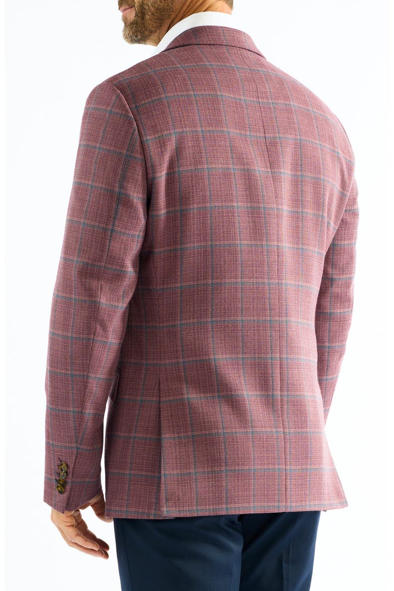 Windowpane Sport Coat, Alternate, color, BERRY