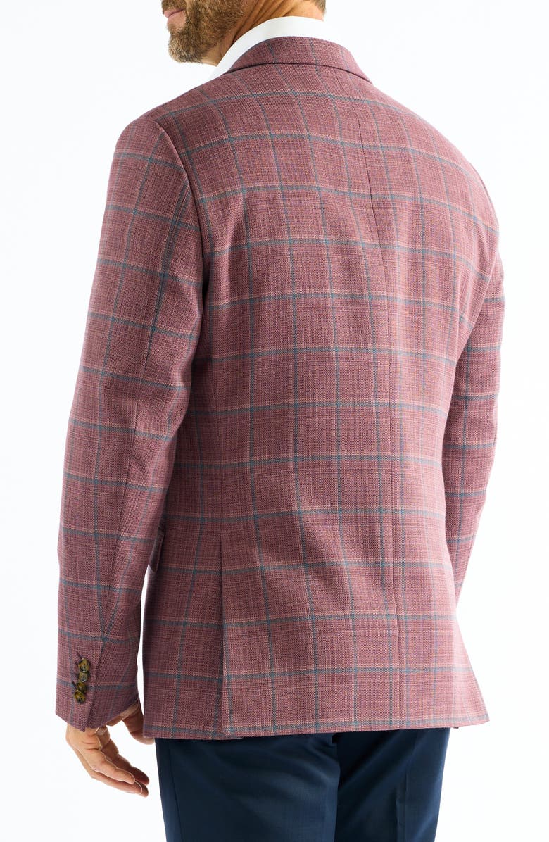 SAVILE ROW CO Windowpane Sport Coat, Alternate, color, Berry