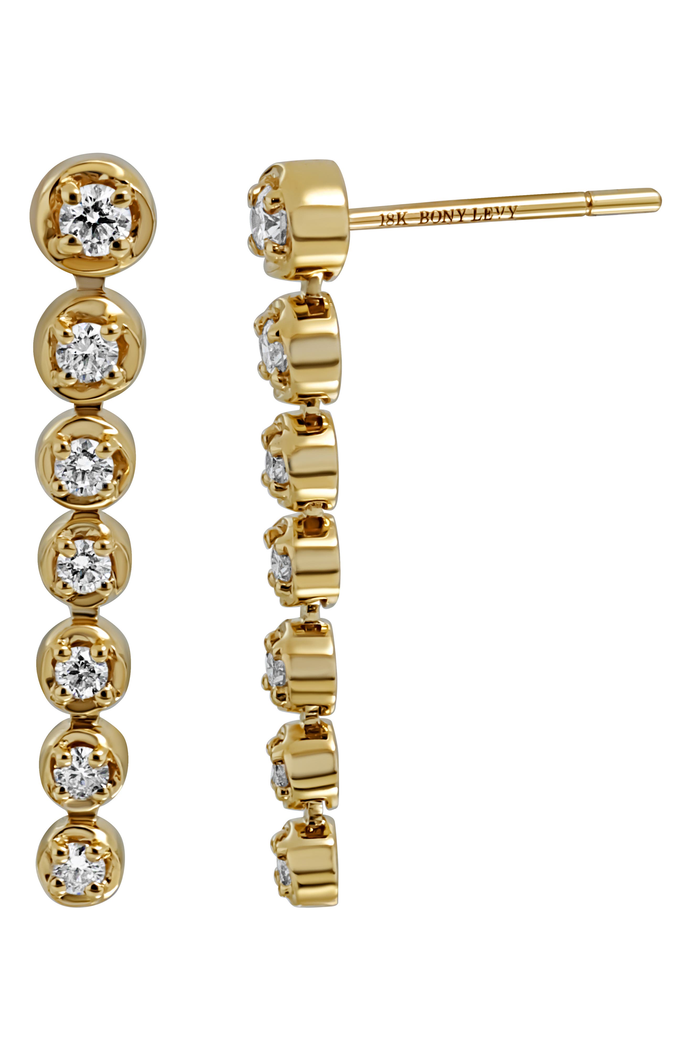 Bony Levy Monaco Diamond Linear Drop Earrings