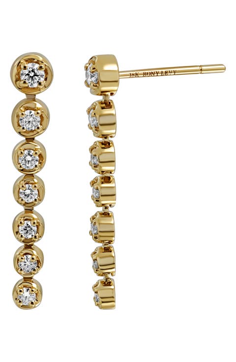 Monaco Diamond Linear Drop Earrings