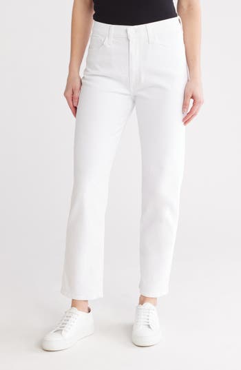 Joe's The Og High Waist Ankle Slim Straight Leg Jeans In White
