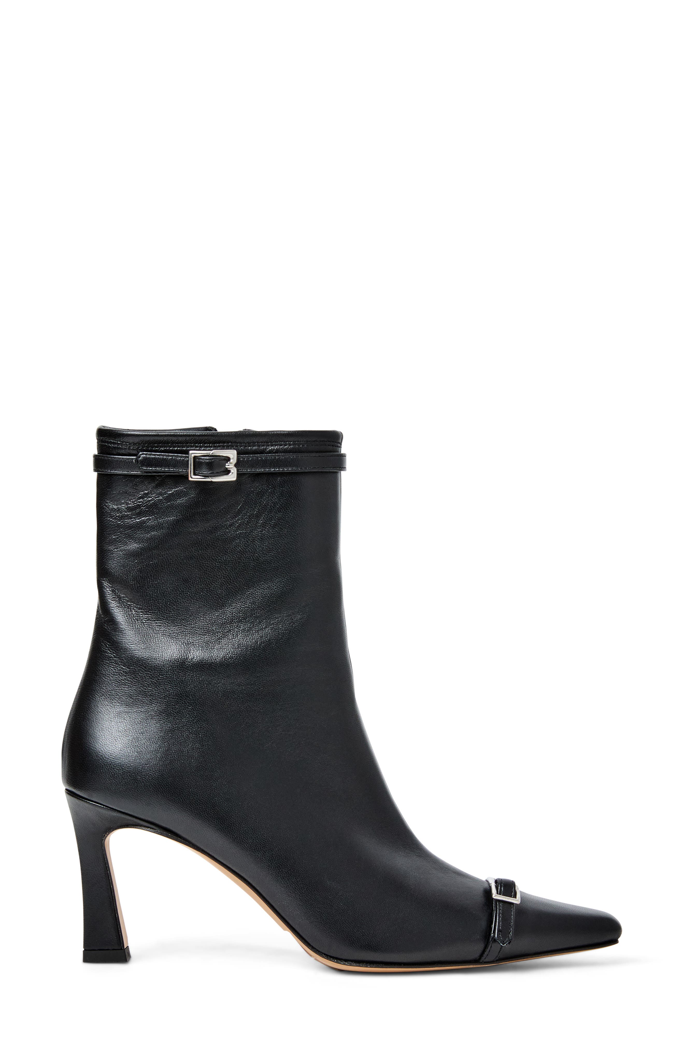 Bruno Magli Addison Belt Detail Bootie, Alternate, color, Black