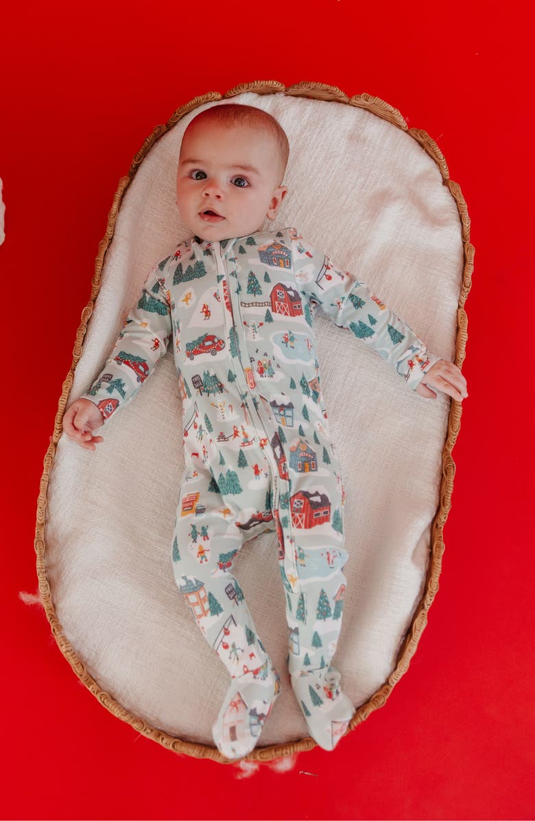 Copper Pearl Snowy Slope Zip Footie, Alternate, color, Snowy Slope