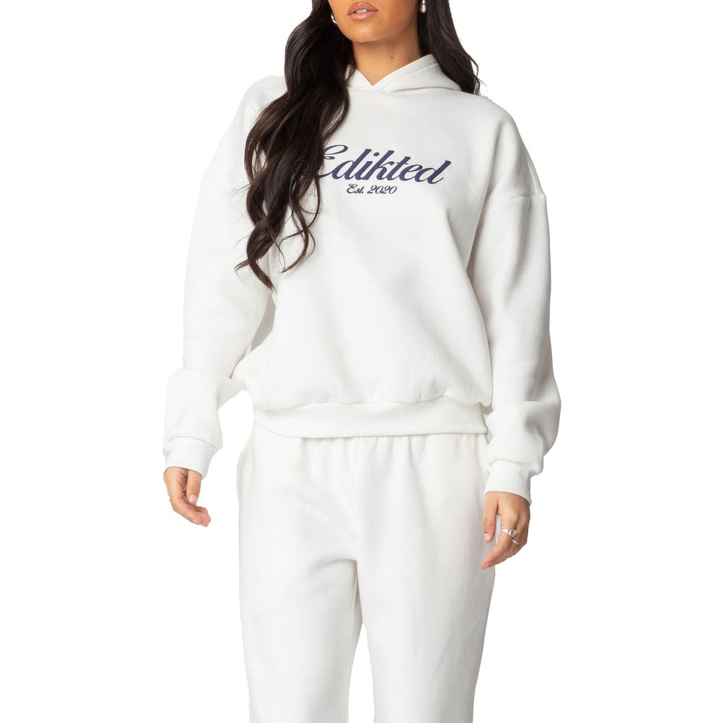 Shop Edikted Miss Oversize Hoodie In White