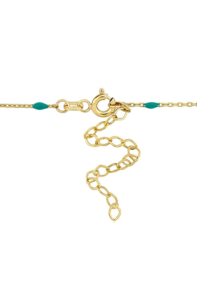 Julianna B. Green Enamel Fish Station Necklace 14K Gold, Alternate, color, Green
