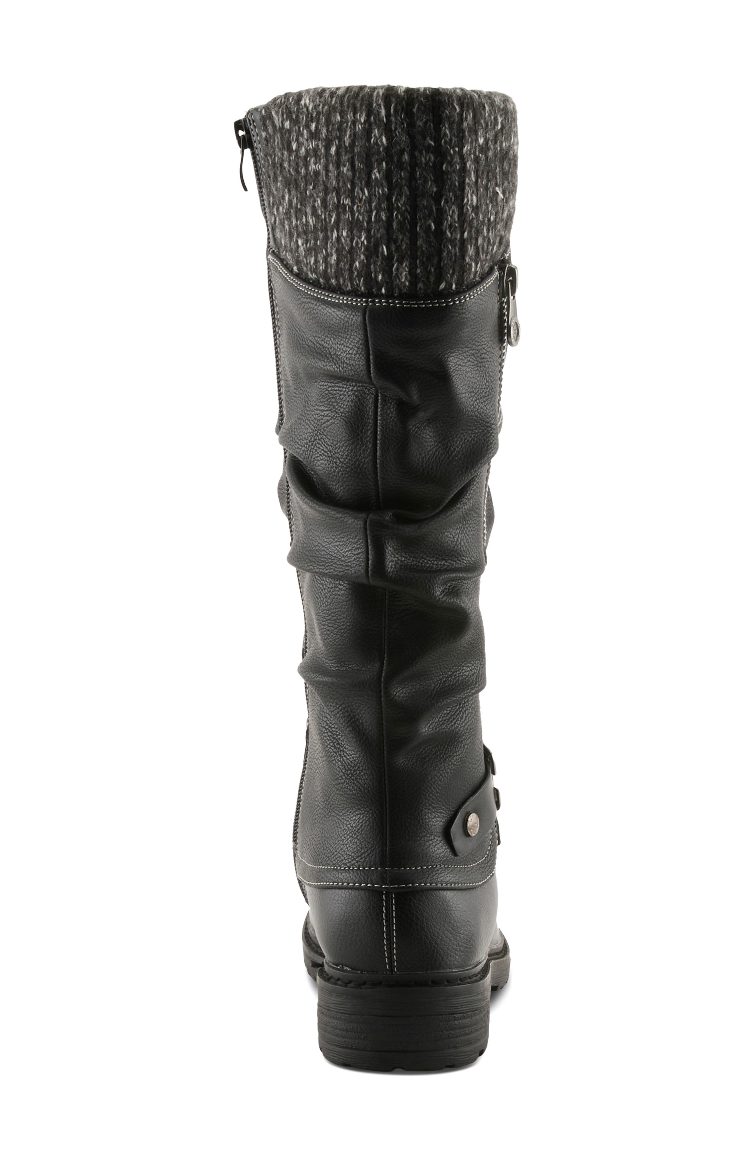 Rowin Ruched Boot, Alternate, color, BLACK