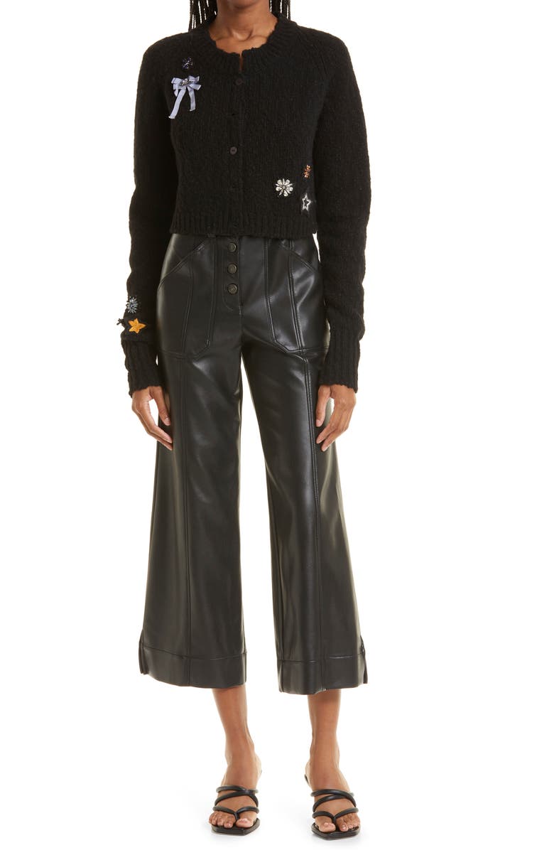 Cinq à Sept Benji Faux Leather Crop Pants, Alternate, color,
