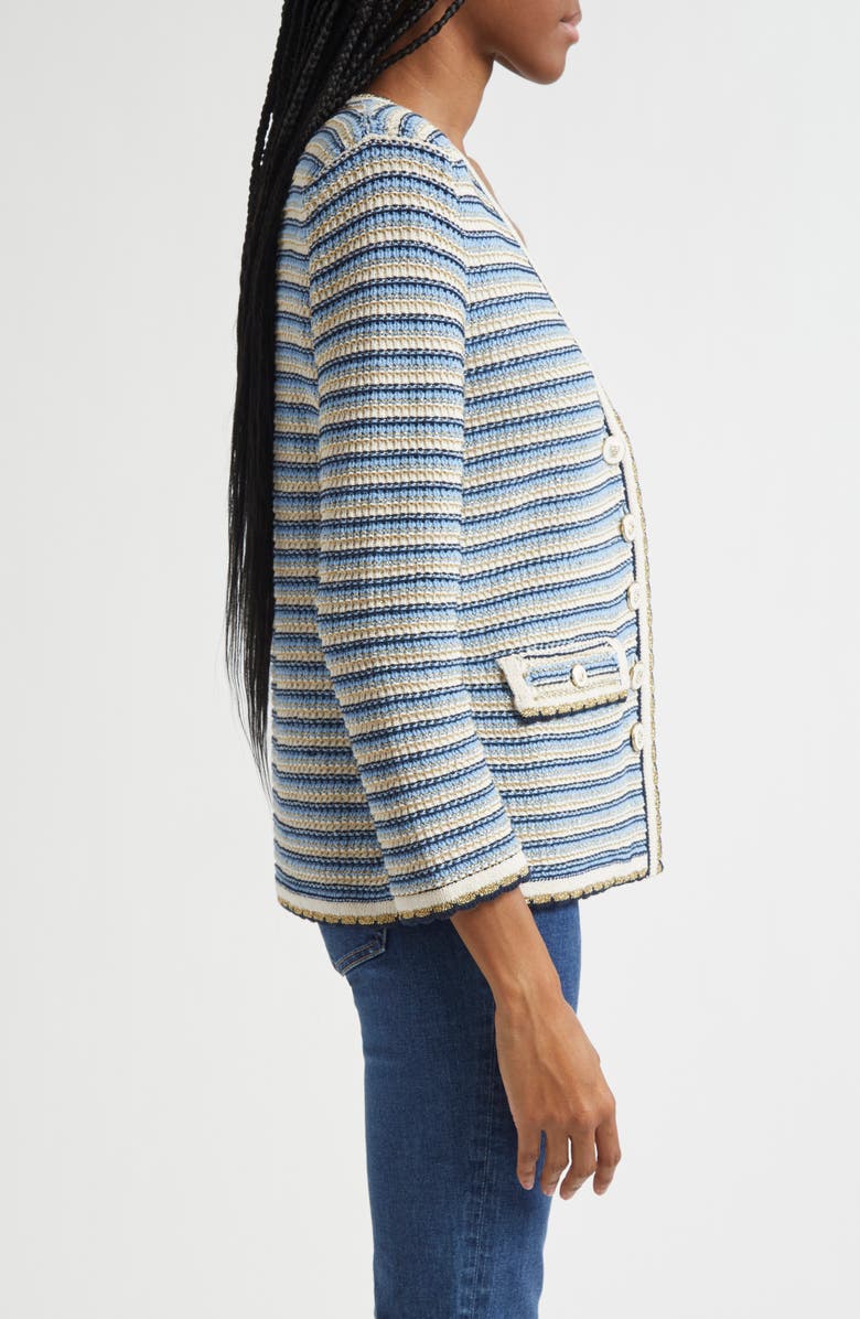Veronica Beard Ceriani Knit Jacket, Alternate, color, Navy Multi