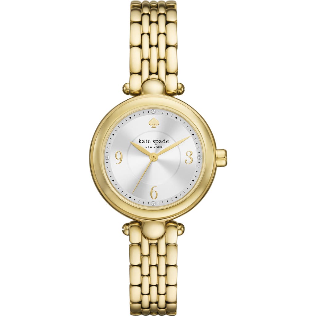 Kate Spade Women's Gracie Round Three-hand Gold-tone Stainless Steel Watch, 32mm In Gold