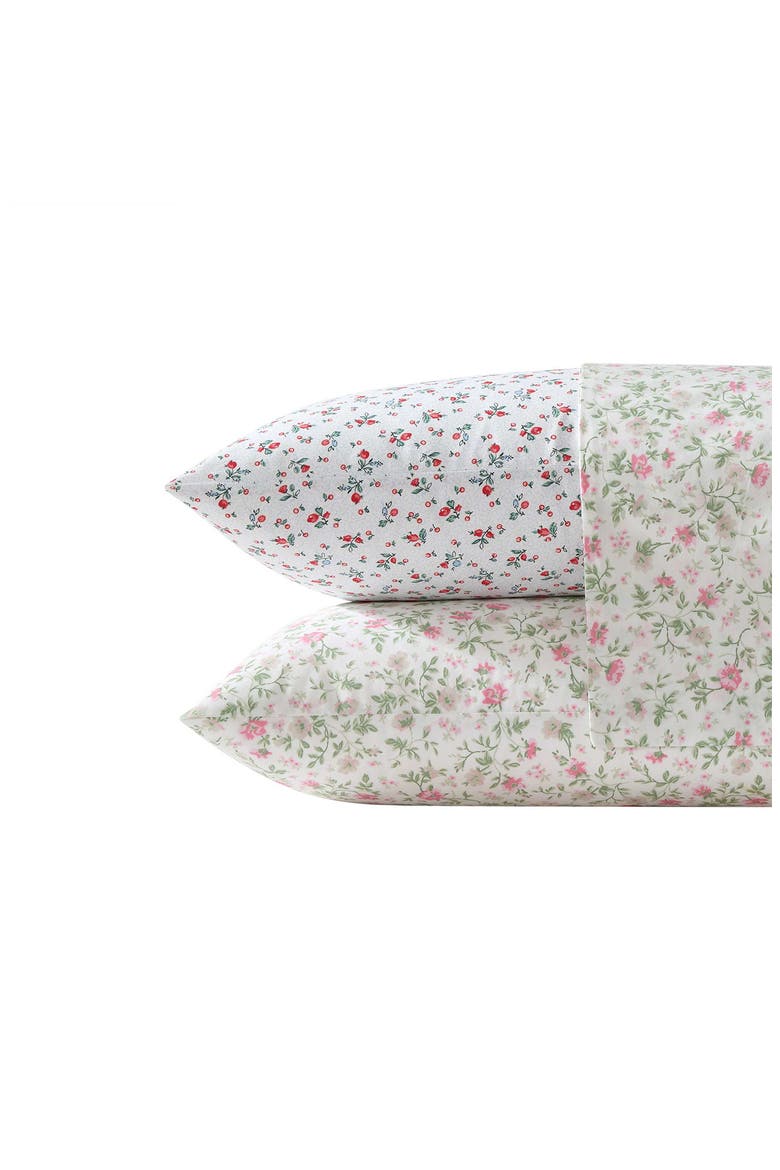 Aylesmore Ditsy Floral Full Cotton Percale Sheet Set, Alternate, color, BRIGHT RED