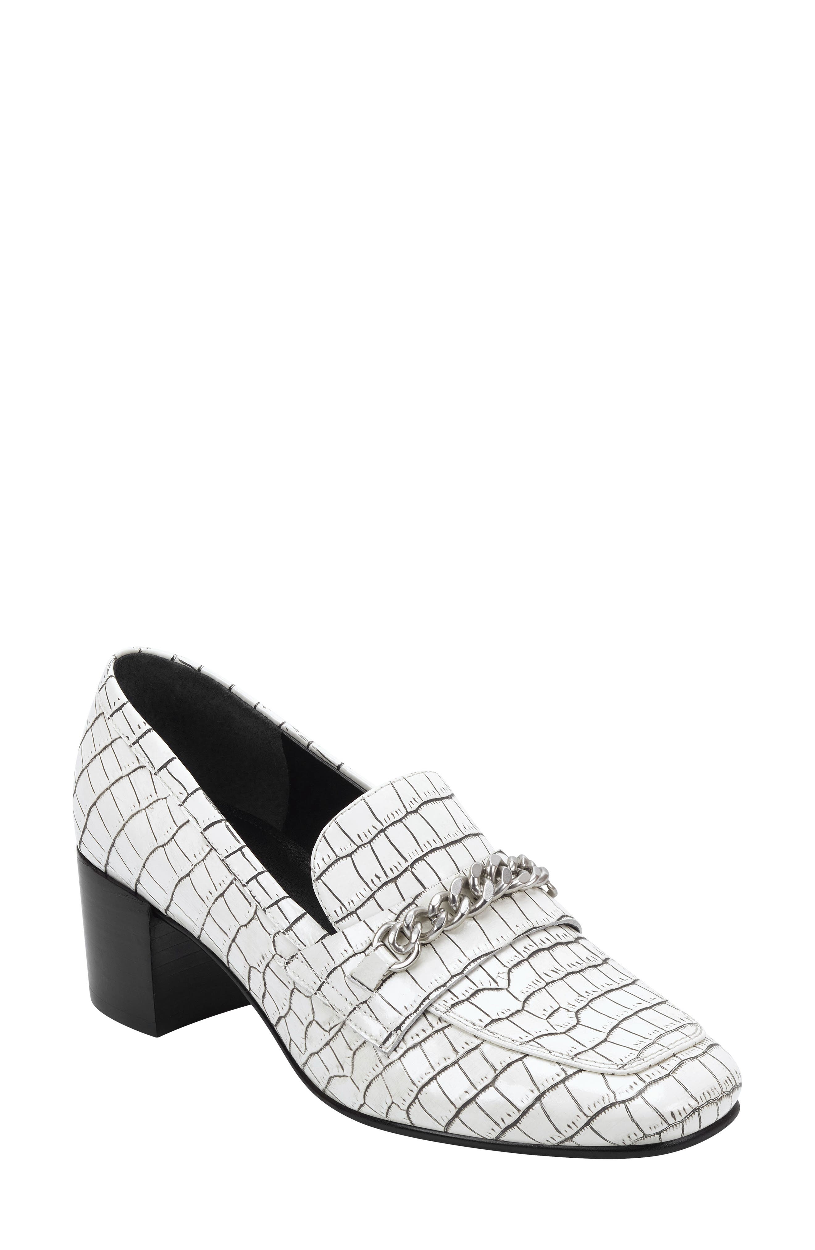 Hanne Loafer Pump, Main, color, WHITE LEATHER