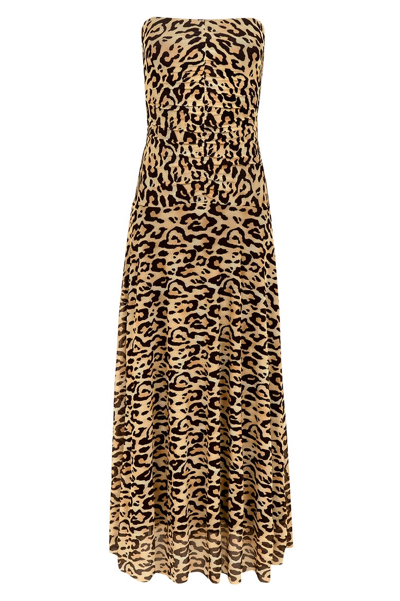 Athena Ruched Strapless Cover-Up Midi Dress, Alternate, color, MULTI
