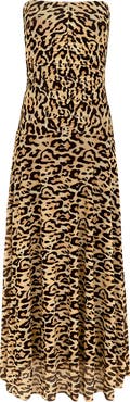 ViX Paula Hermanny Athena Ruched Strapless Cover-Up Midi Dress