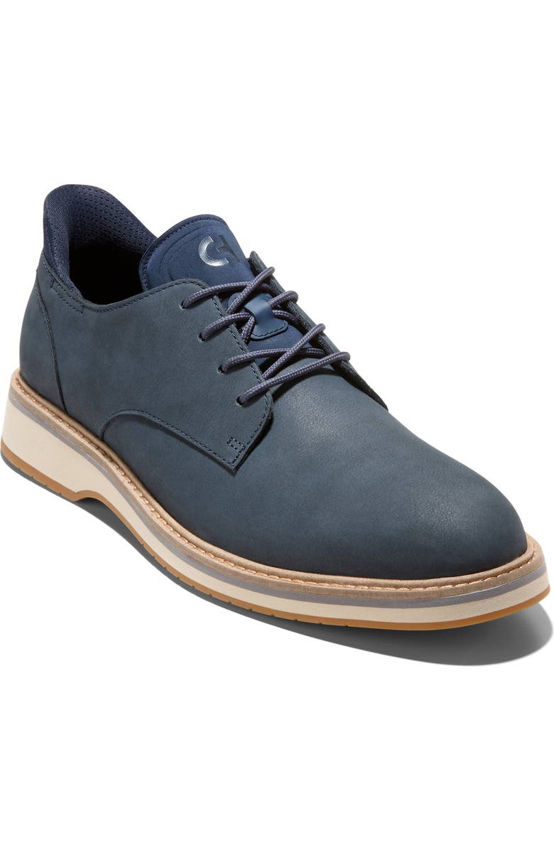 Cole Haan Mansfield Grand Plain Toe Derby, Main, color, Navy Blazer Nubuck/British Tan