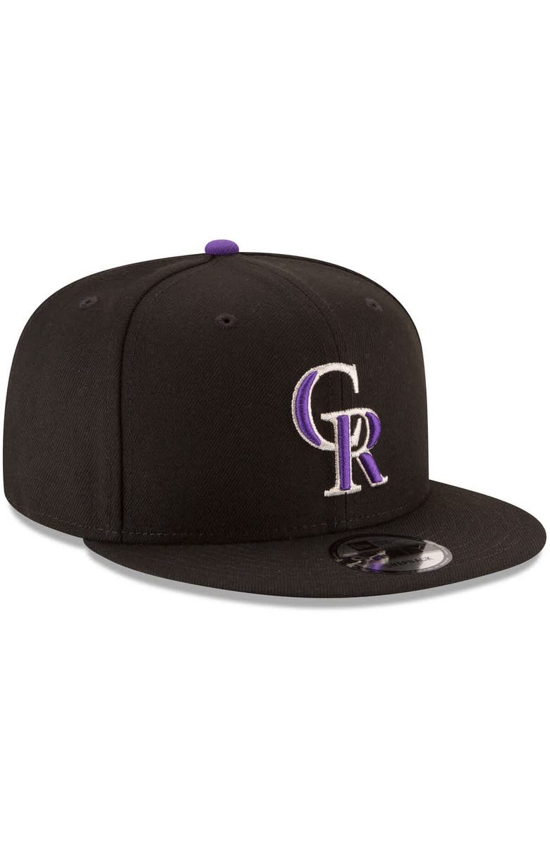 New Era Men's New Era Black Colorado Rockies Team Color 9FIFTY Snapback Hat, Alternate, color, Black