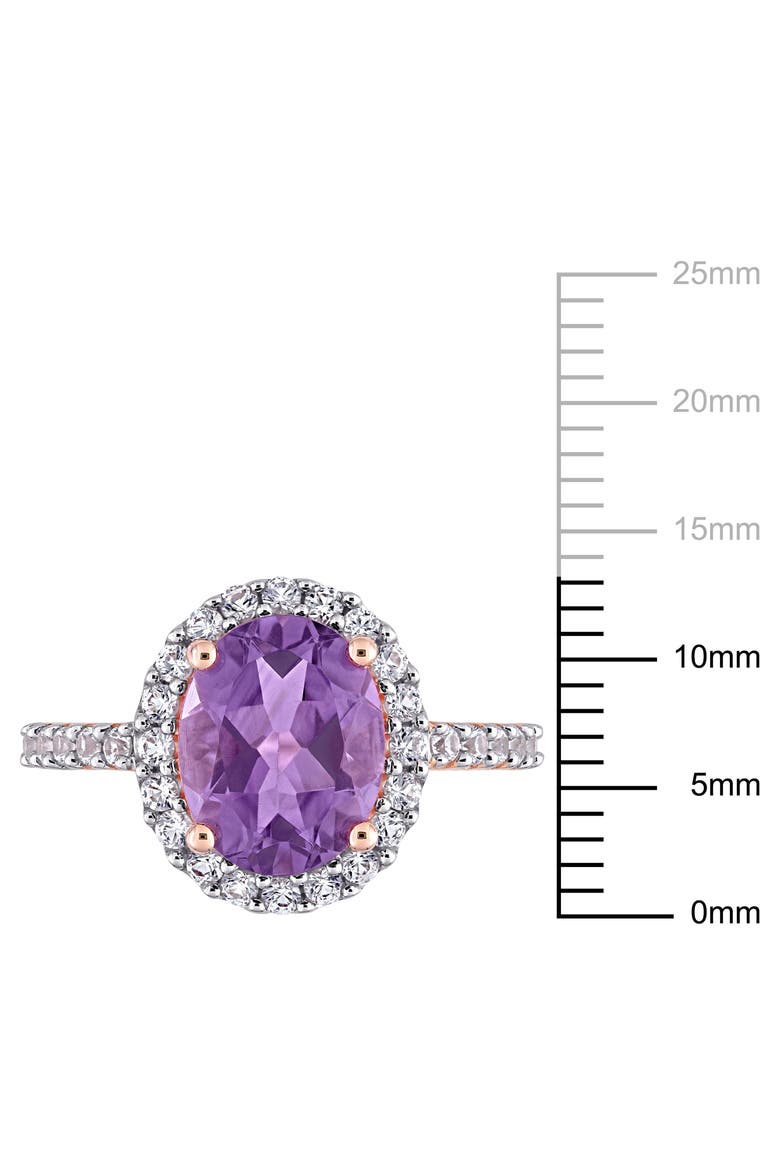 Amethyst & Created White Sapphire Halo Ring, Alternate, color, PURPLE