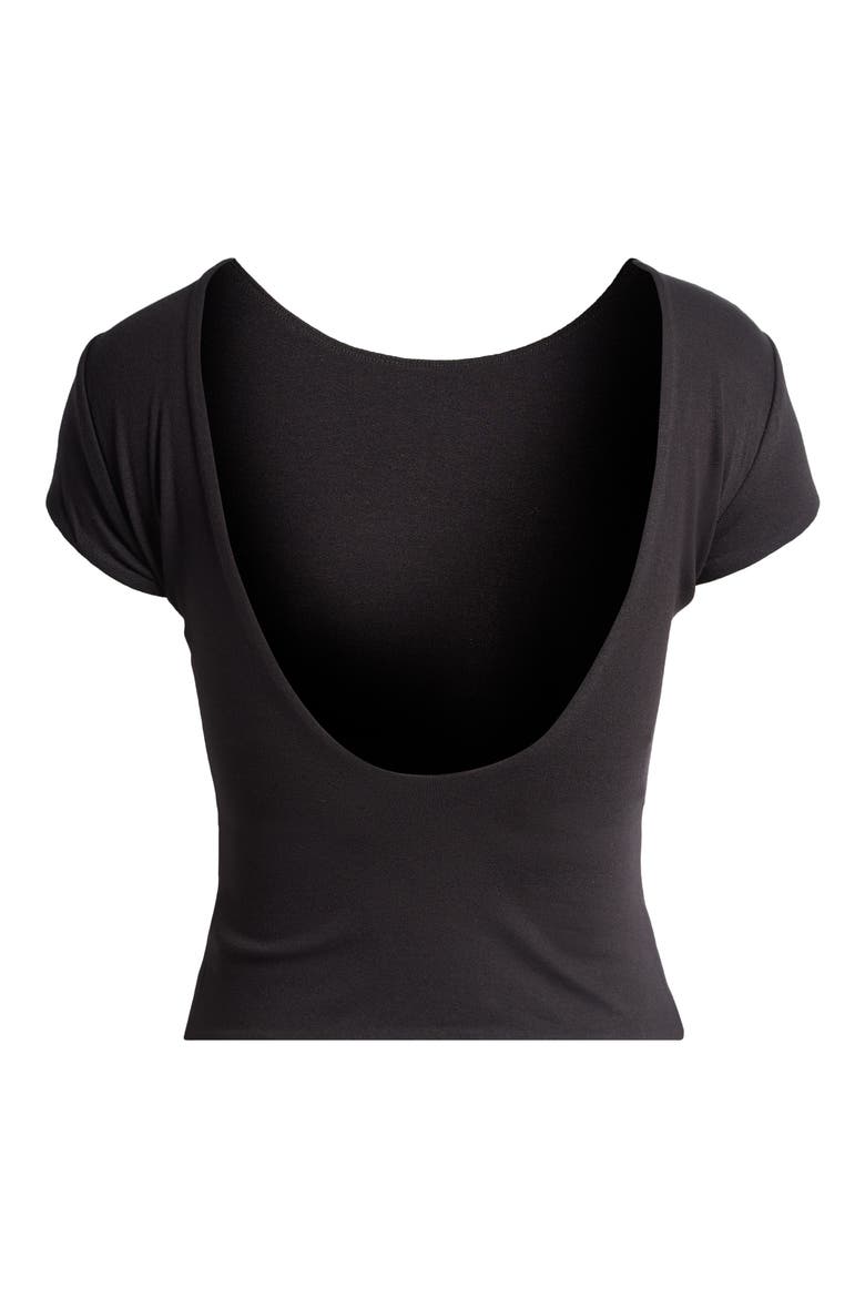 Lola Open Back Crop Top, Alternate, color, NOIR