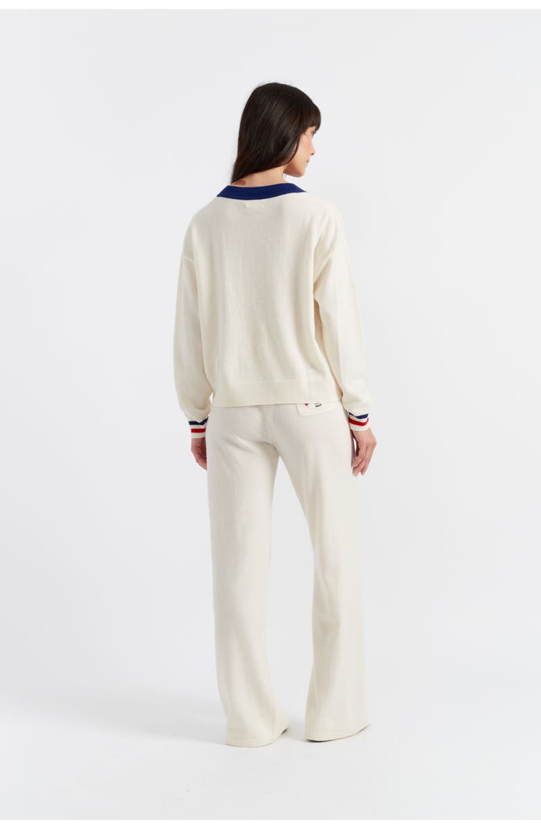 Chinti & Parker Snoopy Badge Nautical Wool Cashmere Cardigan, Alternate, color, Cream/Multi