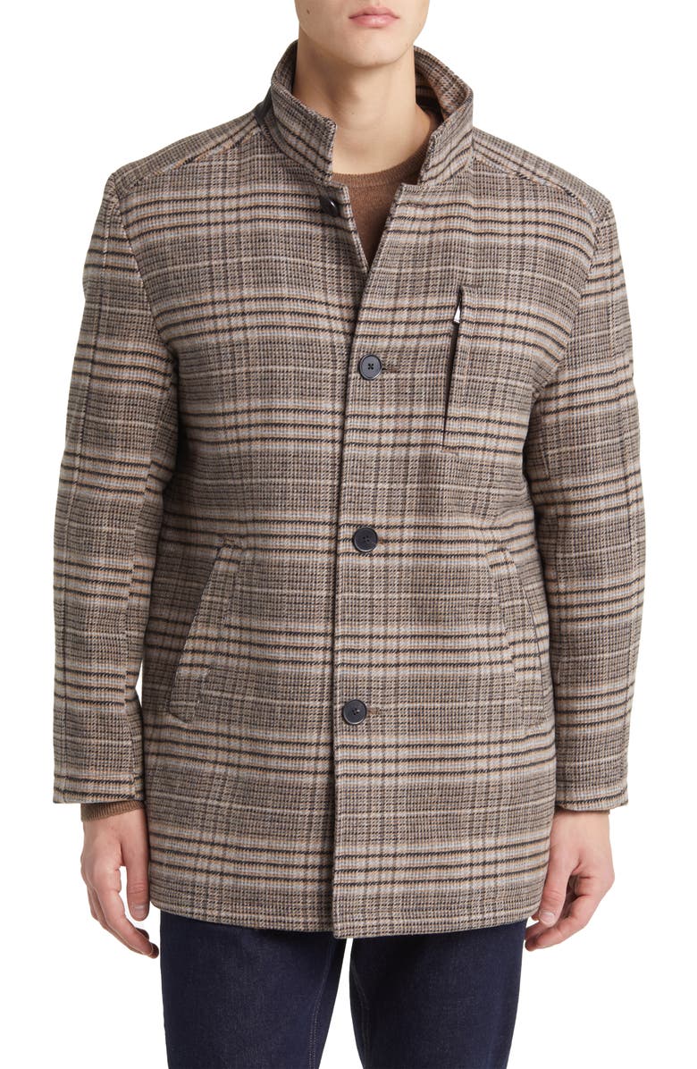 Johnston & Murphy Upton Bib Insert Wool Blend Car Coat, Alternate, color,