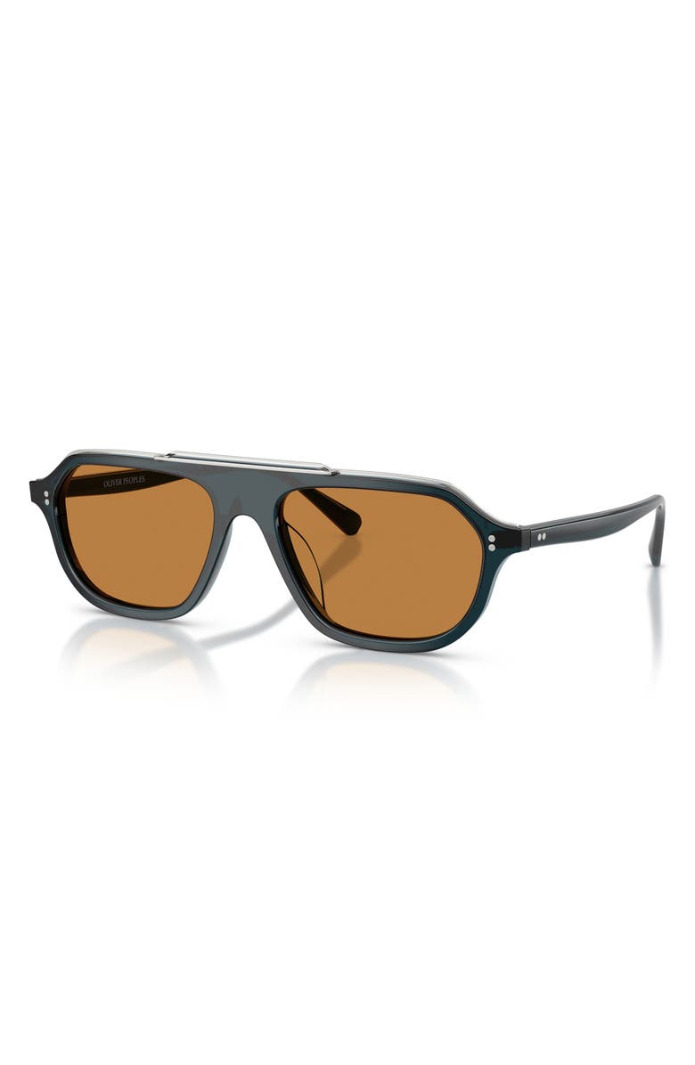 Oliver Peoples 58mm Estin Irregular Sunglasses, Alternate, color, Midnight Teal / Cognac