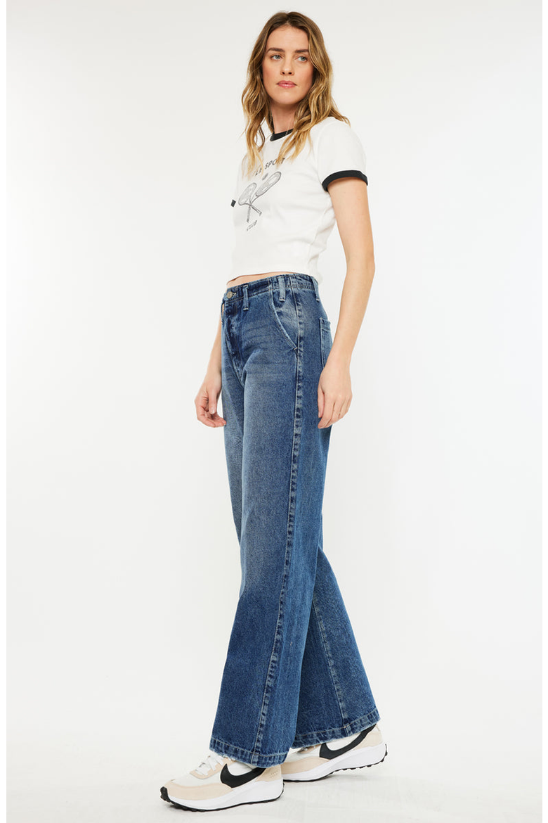 Sterling High Rise 90's Wide Leg Jeans, Alternate, color, Dark Wash