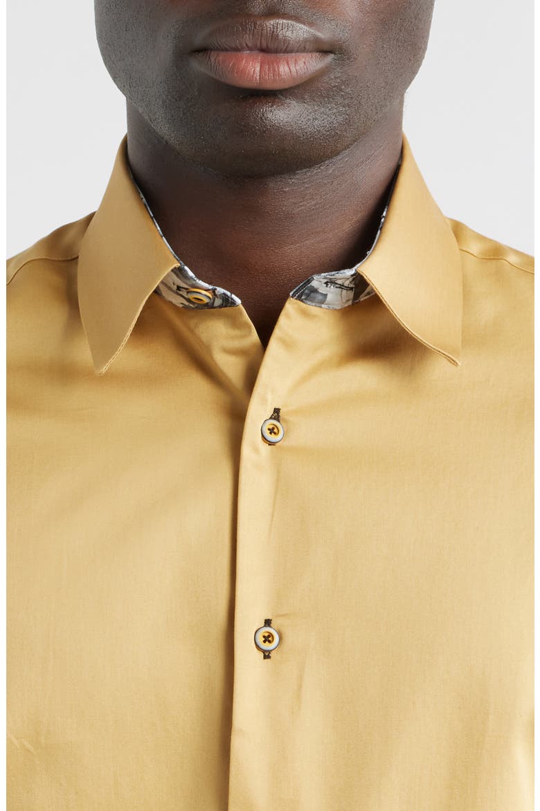 Sinai Collection Luxe Cotton Dress Shirt, Alternate, color, GOLD