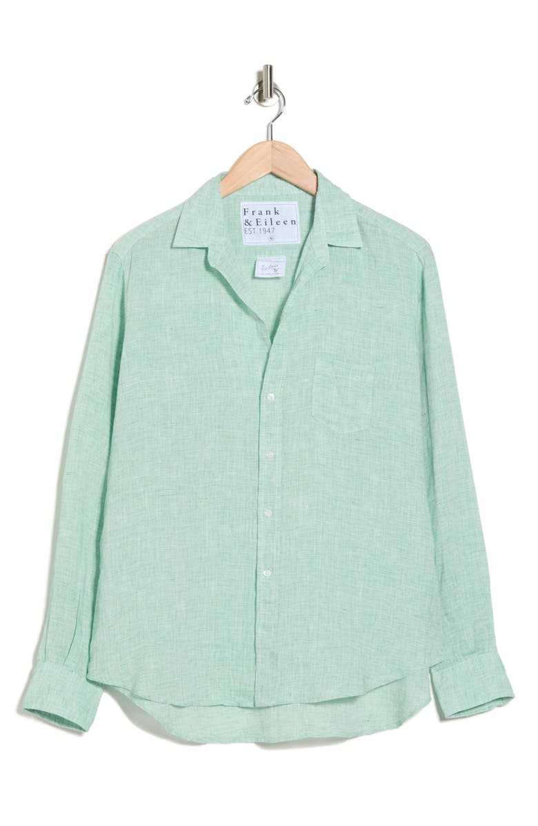 Frank & Eileen Relaxed Fit Linen Button-Up Shirt, Alternate, color, Green