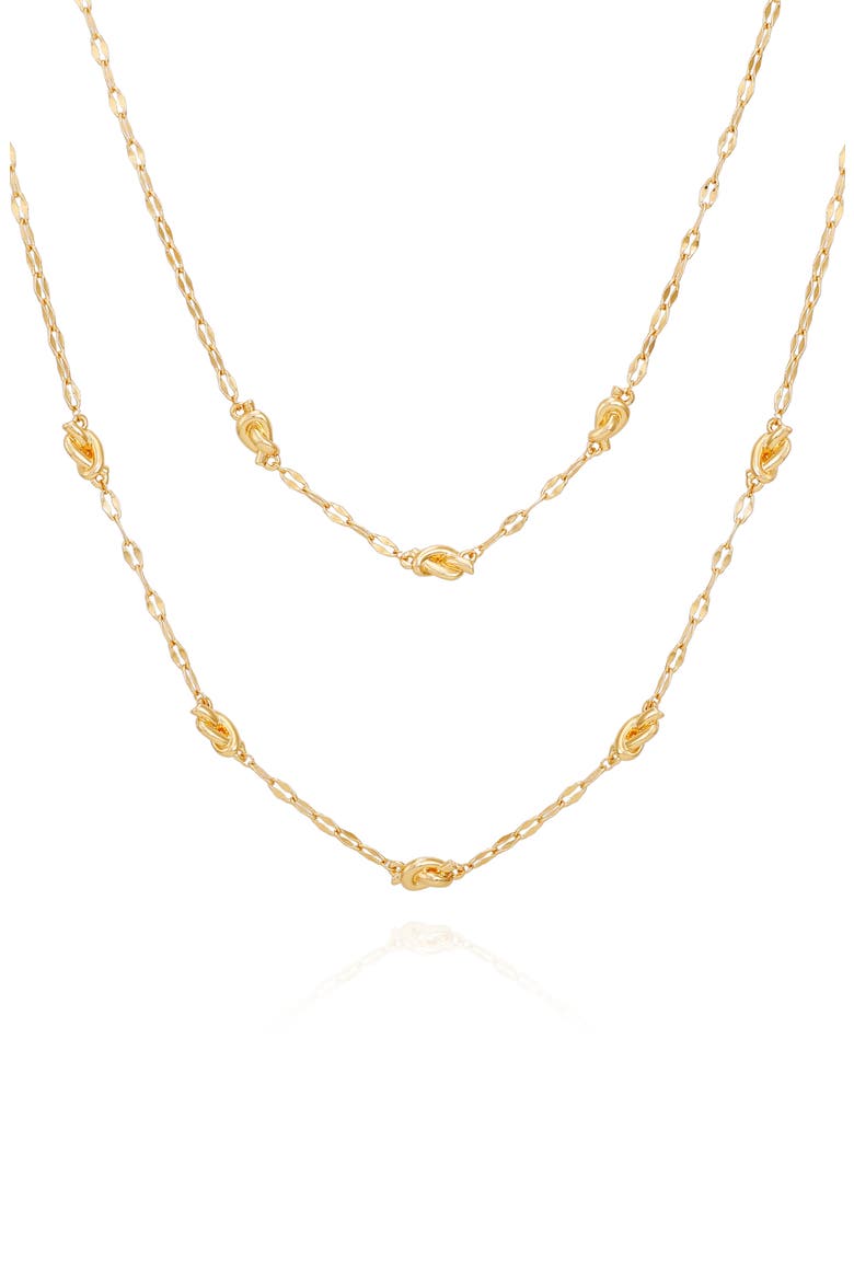 Knot Station Layered Necklace, Alternate, color, GOLDTONE
