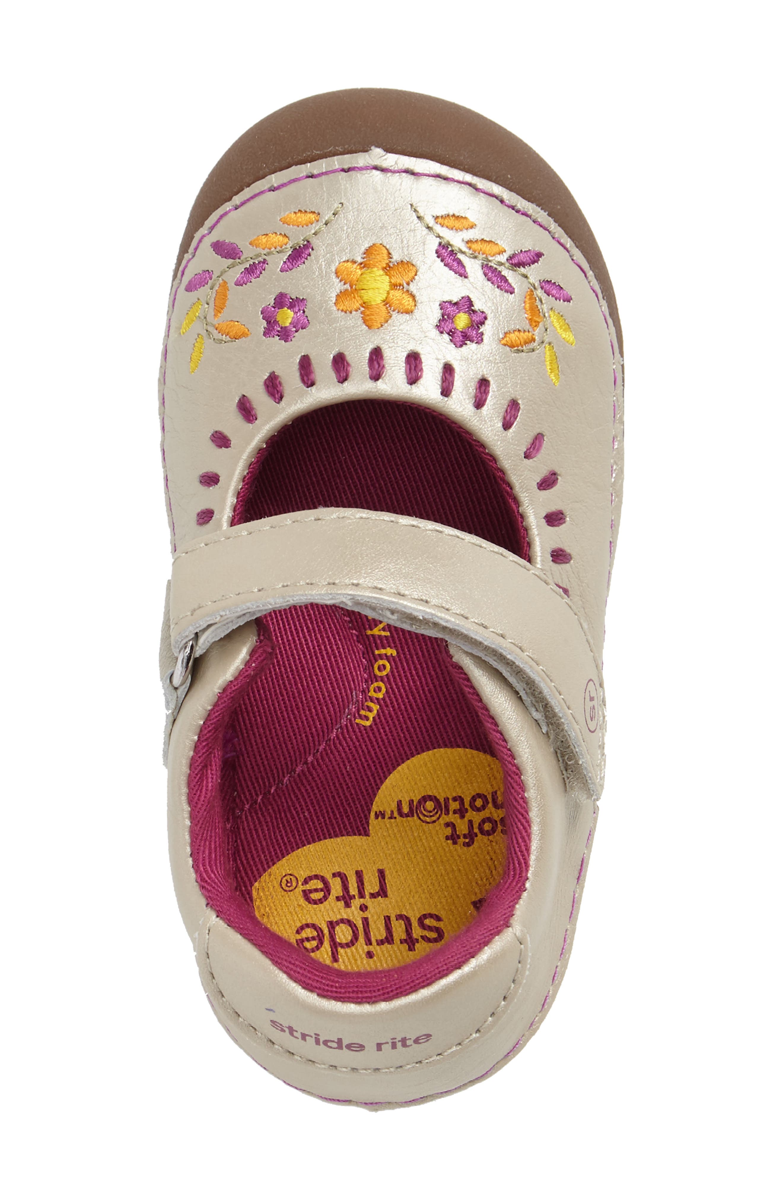 Stride Rite Atley Flower Embroidered Mary Jane, Alternate, color, 