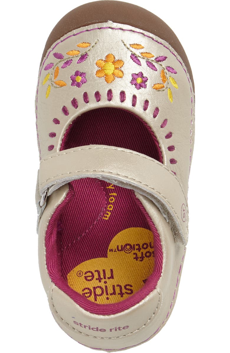 Stride Rite Atley Flower Embroidered Mary Jane, Alternate, color,