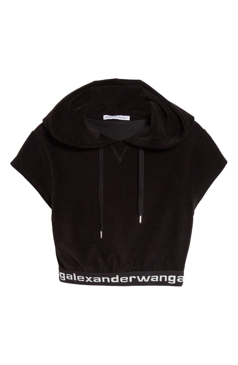 alexanderwang.t Logo Stripe Crop Corduroy Top, Alternate, color, 