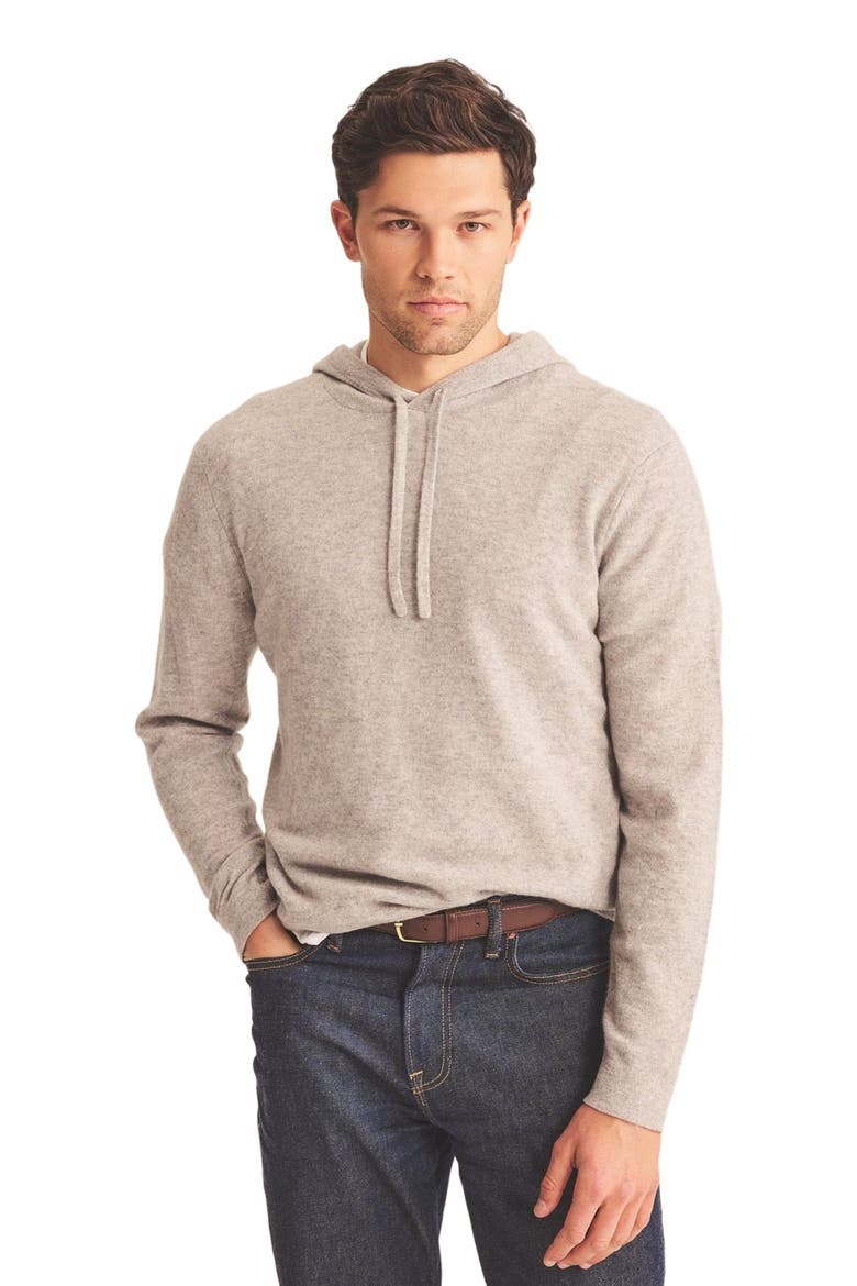 Signature Cashmere Hoodie, Alternate, color, Cement