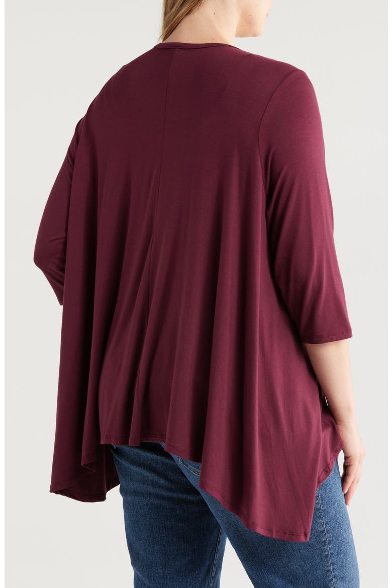 Open Front Cardigan, Alternate, color, WINE