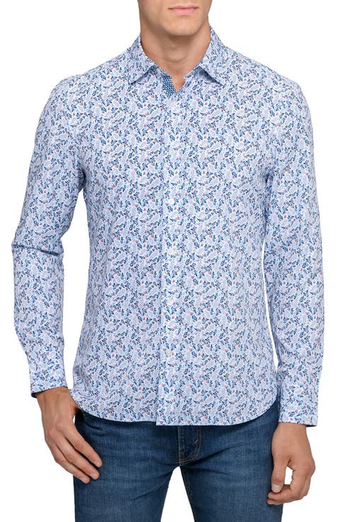 Fall Floral Woven Long Sleeve Basic