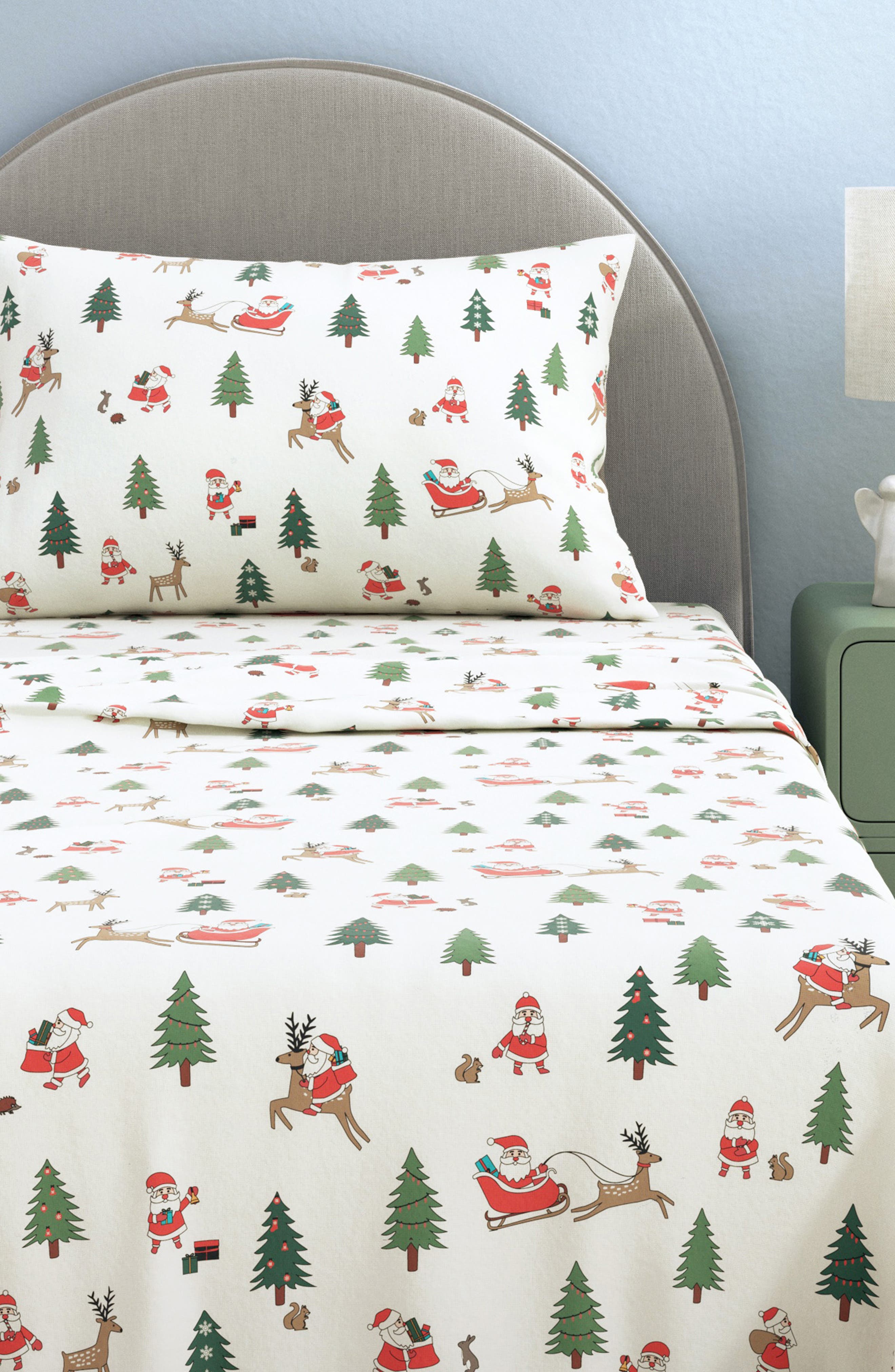 Woven & Weft Turkish Cotton Flannel Christmas Sheet Set