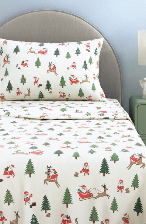 Turkish Cotton Flannel Christmas Sheet Set