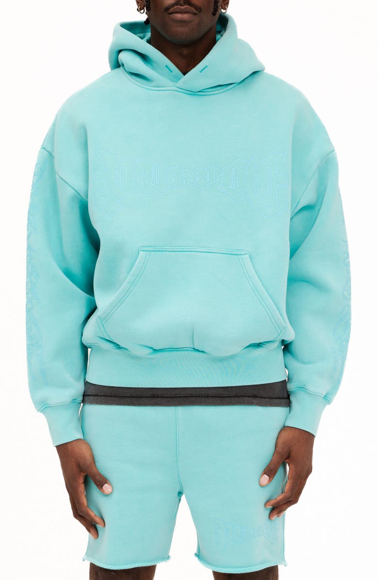 PURPLE BRAND Oversize Heavyweight Fleece Graphic Hoodie, Main, color, 