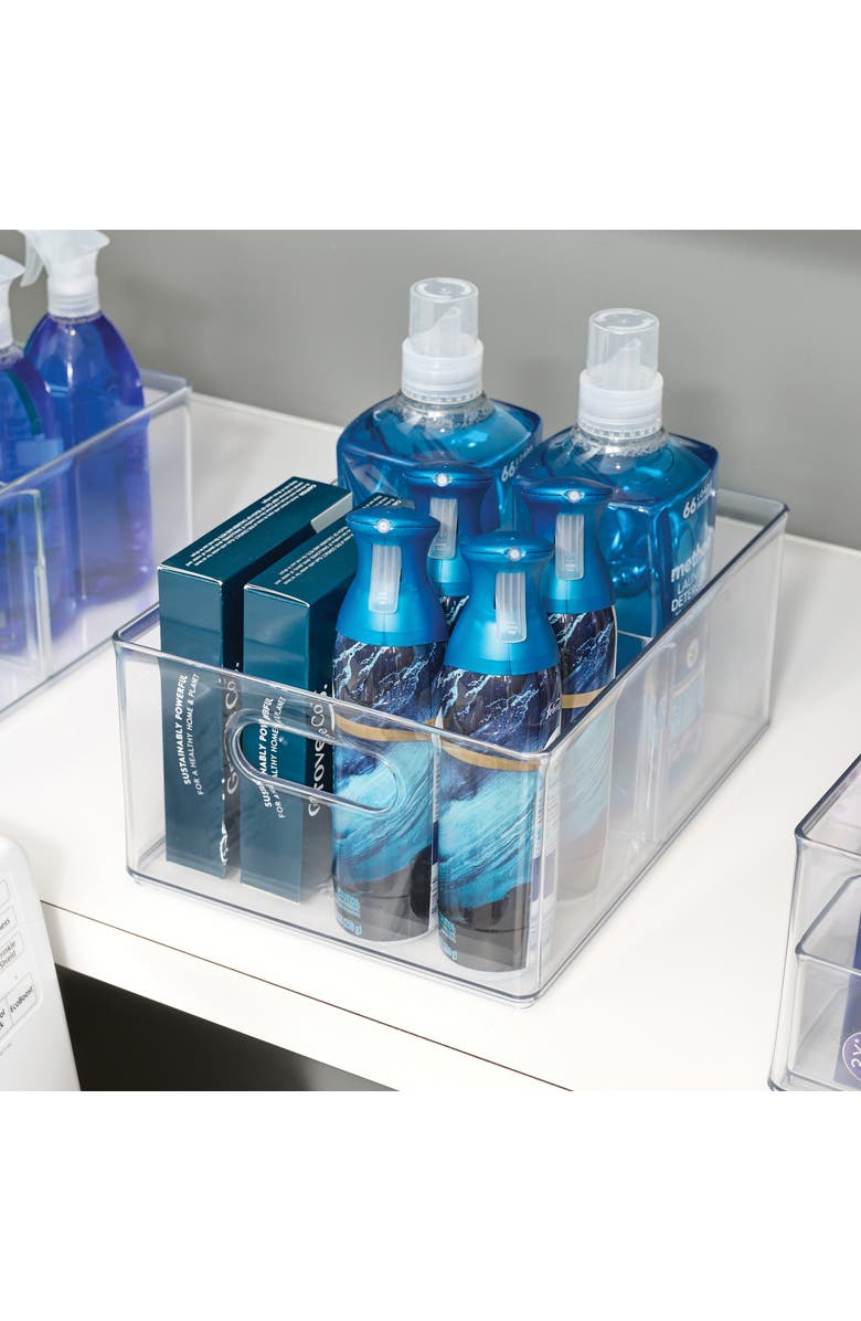 iDesign Divided All-Purpose Bin for Kitchen and Pantry Storage - Set of 2, Alternate, color, Clear