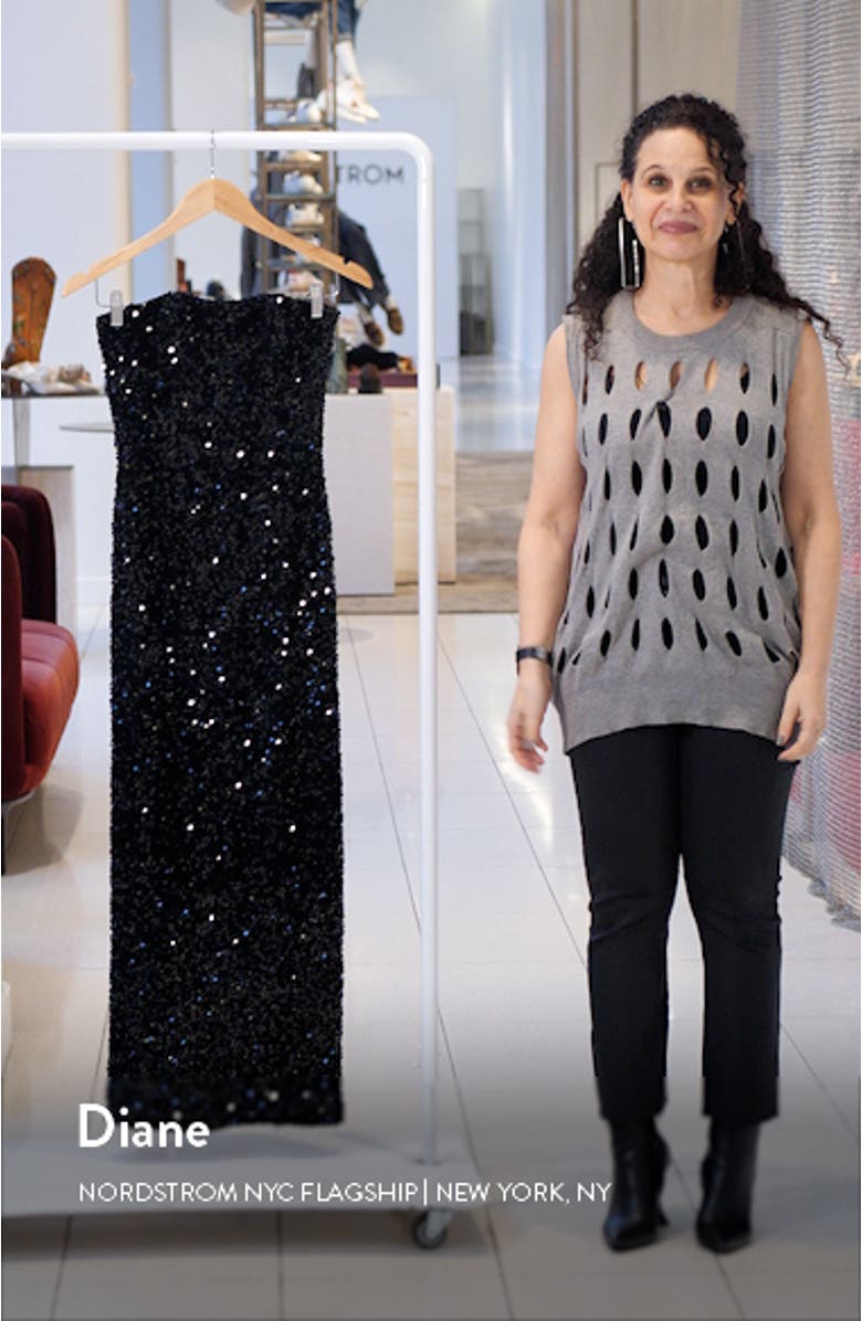 Leslie Sequin Strapless Gown, sales video thumbnail