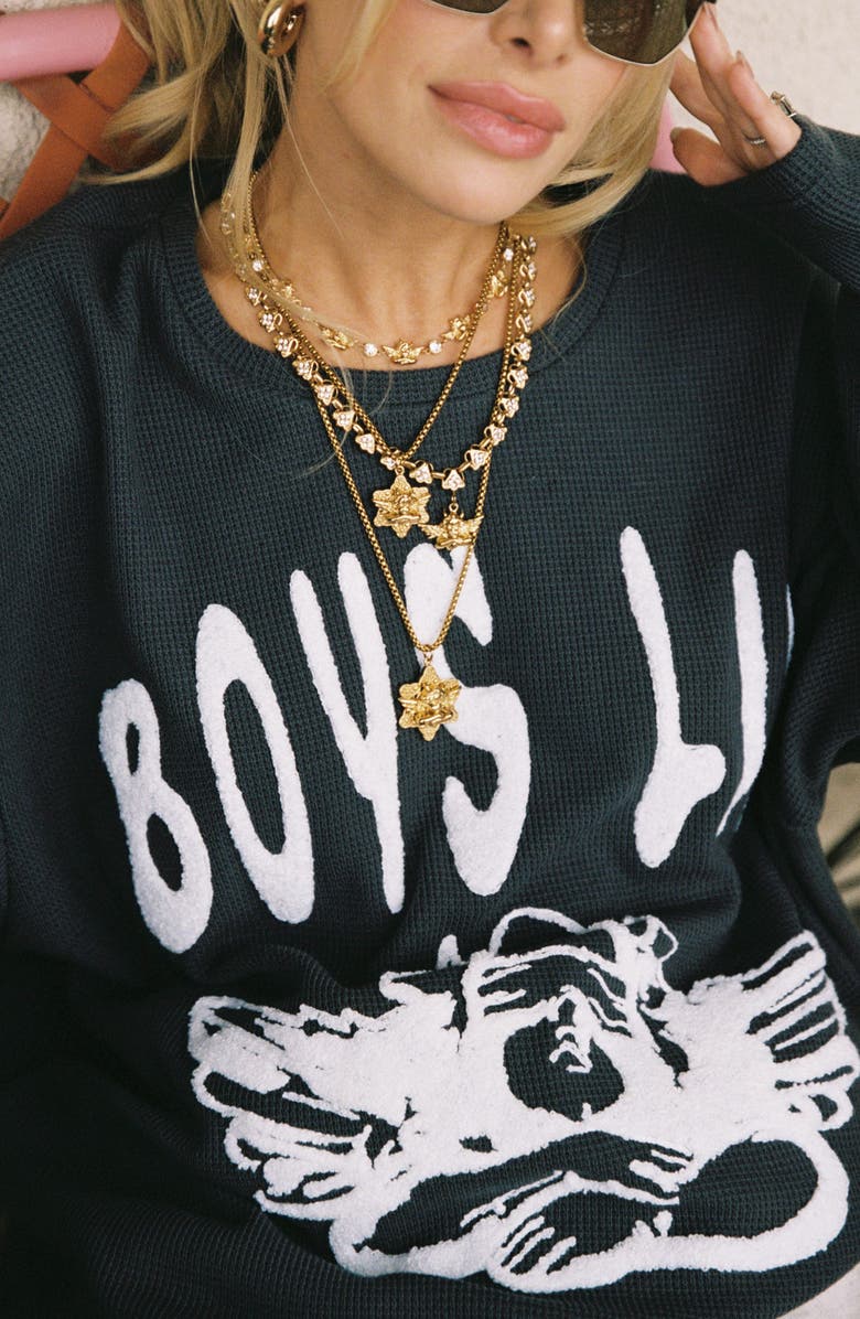 BOYS LIE In Denial Thermal Boyfriend Pullover, Alternate, color, 