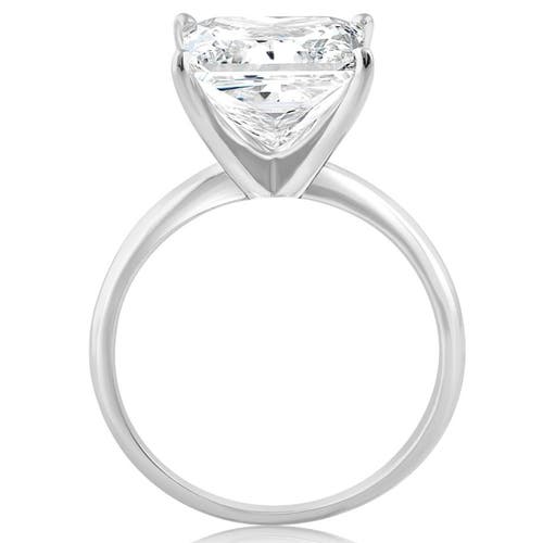 Bliss Diamond Certified 5ct Princess Cut Diamond 14k Gold Engagement Ring Lab Grown In Silver