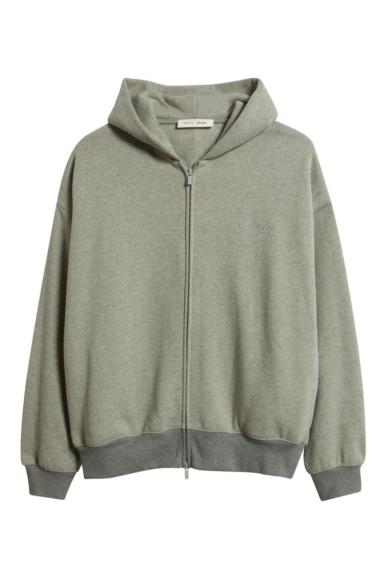 Signature Classic Fit Zip Hoodie, Alternate, color, CONCRETE/DARK CONCRETE HEATHER