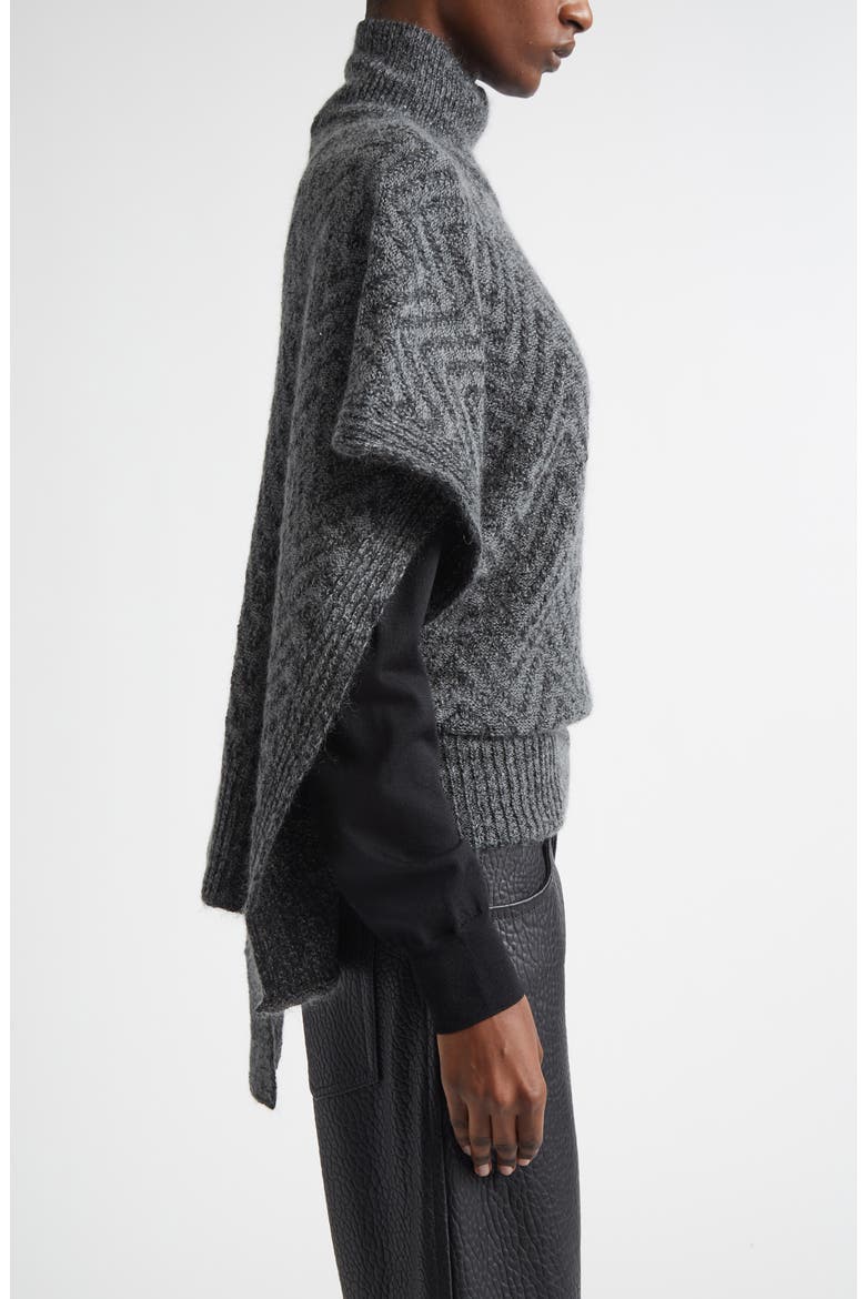 Zigzag Sequin Poncho, Alternate, color, 0001 GREY