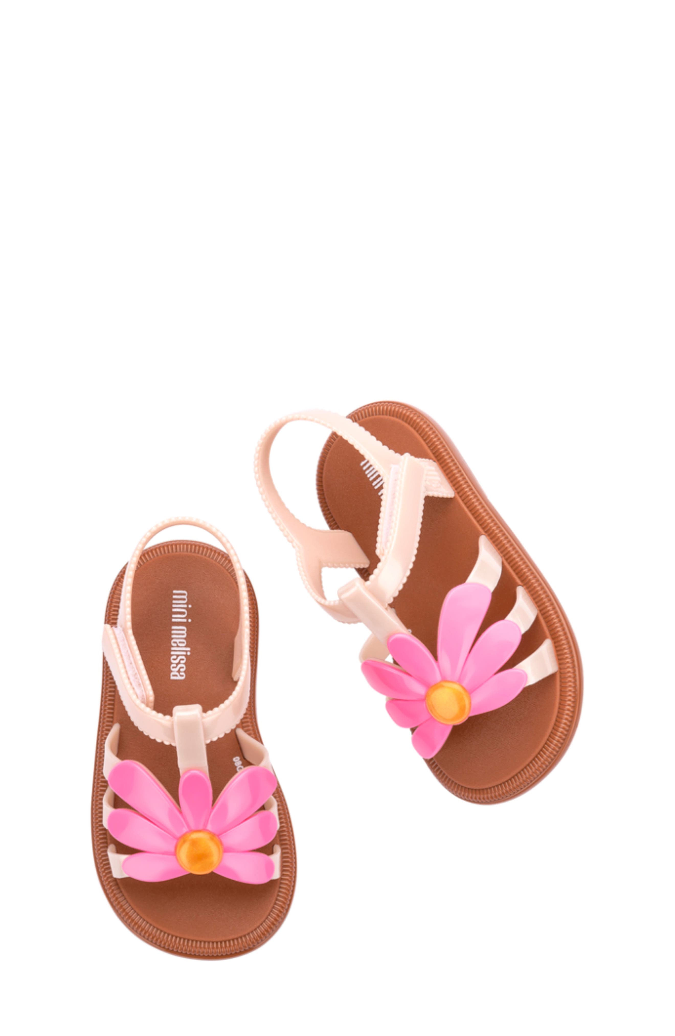 Kids' Hip Bloomy Ankle Strap Sandal, Alternate, color, BROWN/PINK